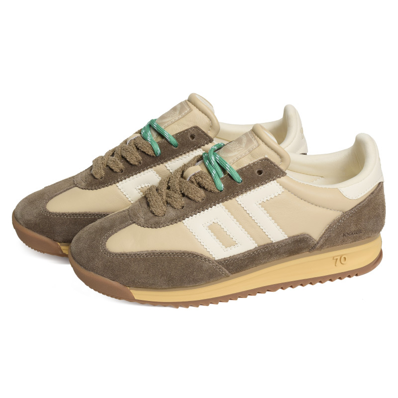 JOGGER NAPPA Beige Taupe, Baskets Mode Back 70