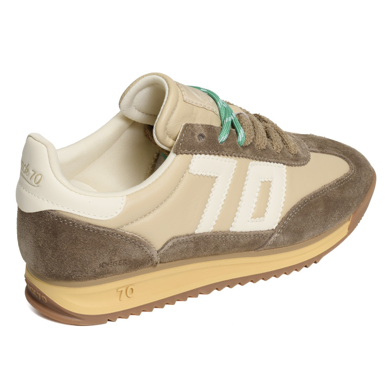 JOGGER NAPPA Beige Taupe, Baskets Mode Back 70