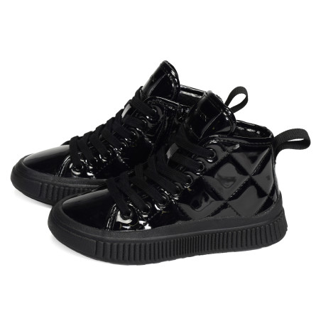 J LAQUINNY F Verni Noir, Baskets montantes Geox