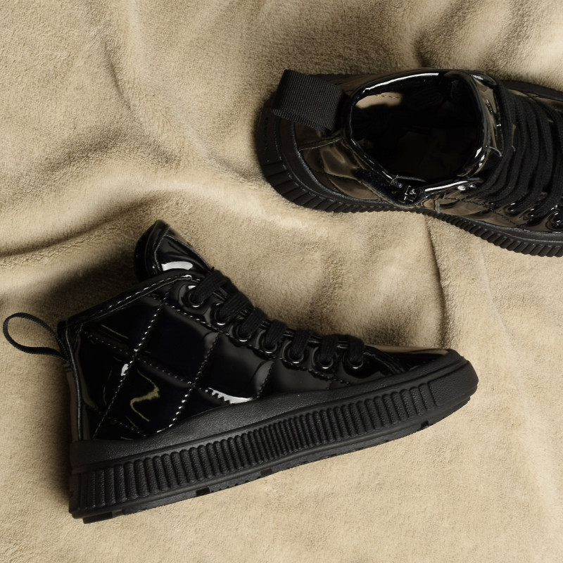 J LAQUINNY F Verni Noir, Baskets montantes Geox