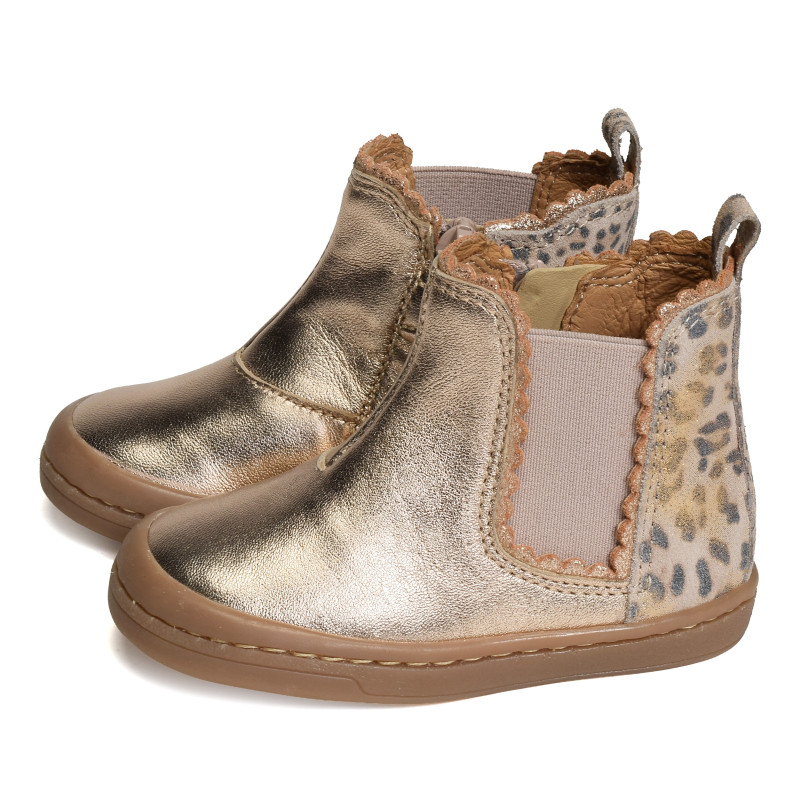 ALISIA Rose Léopard, Chelsea boots Babybotte