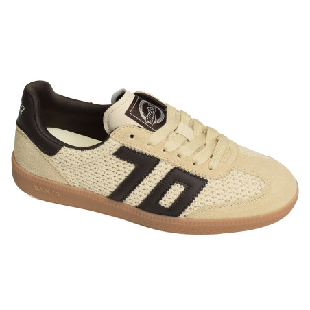 CLOUD WOOL Beige Marron, Sneakers basses Back 70
