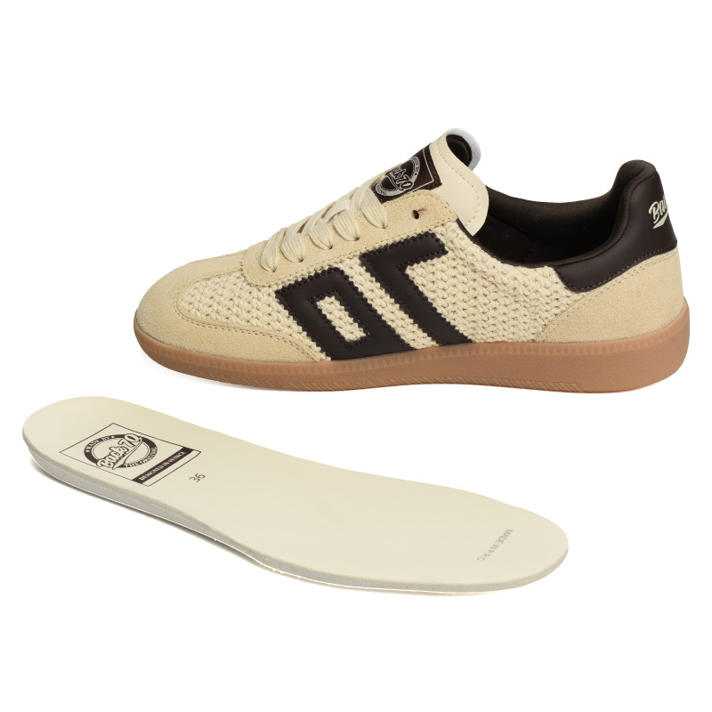 CLOUD WOOL Beige Marron, Sneakers basses Back 70