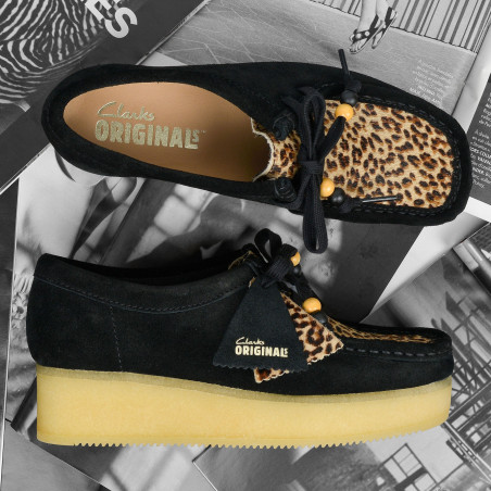 WALLACRAFT BEE Noir Léopard, Richelieus Clarks