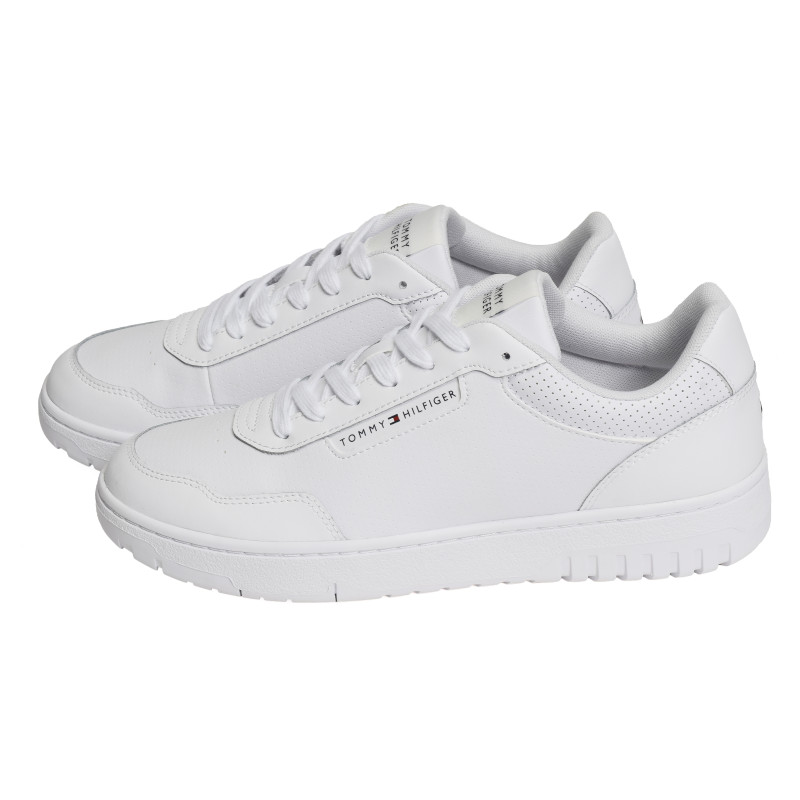TH BASKET CORE LEATHER 5927 Blanc, Sneakers basses Tommy Hilfiger