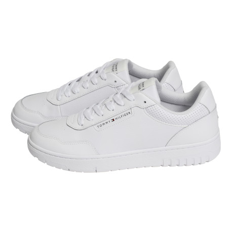 TH BASKET CORE LEATHER 5927 Blanc, Sneakers basses Tommy Hilfiger