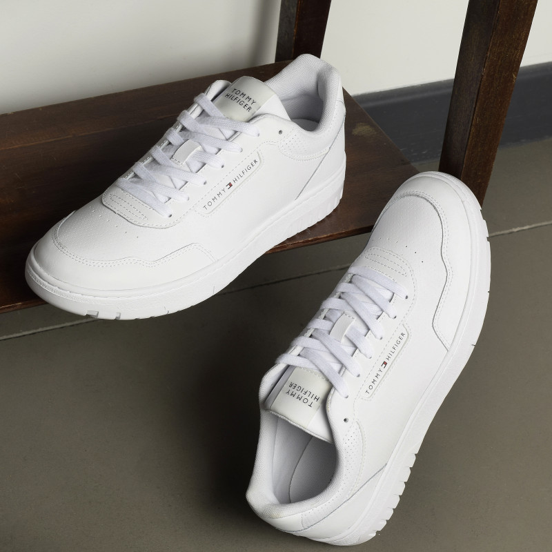 TH BASKET CORE LEATHER 5927 Blanc, Sneakers basses Tommy Hilfiger
