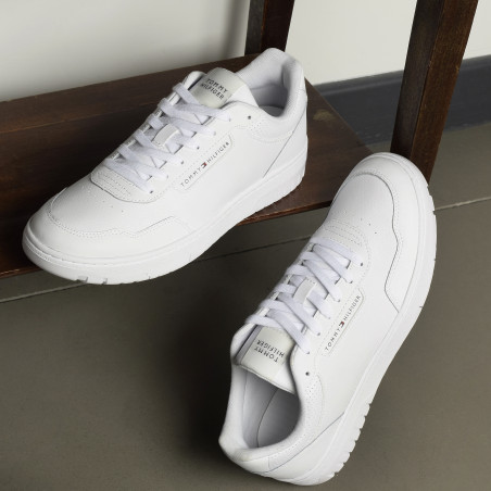 TH BASKET CORE LEATHER 5927 Blanc, Sneakers basses Tommy Hilfiger