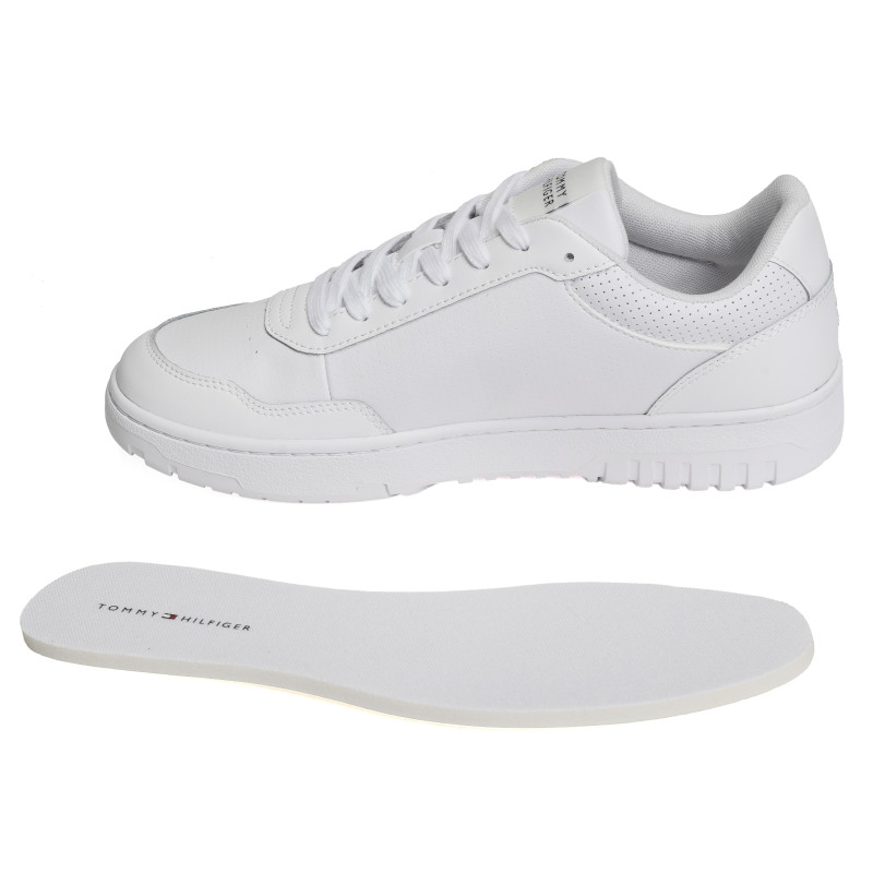 TH BASKET CORE LEATHER 5927 Blanc, Sneakers basses Tommy Hilfiger