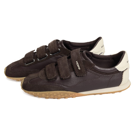 BRIDGE VELCROS Chocolat, Baskets Mode Hoff