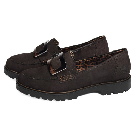 45553 Chocolat, Mocassins Rieker