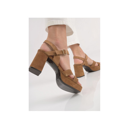 JULIETTE 5 Camel, Nu-Pieds à talon Free Lance