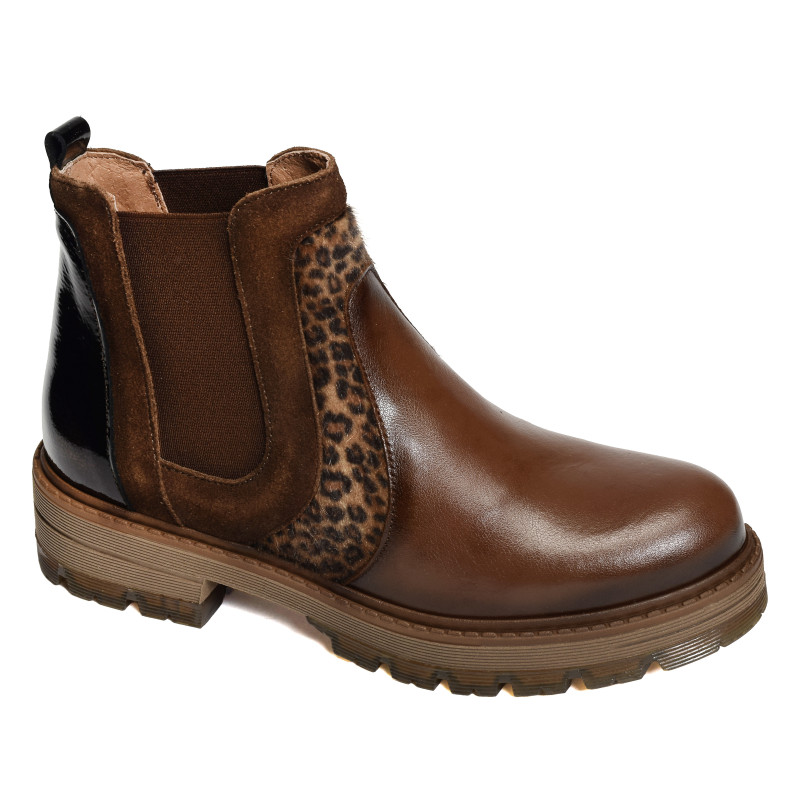 CV5051 Marron Léopard, Chelsea boots Rock & Rose