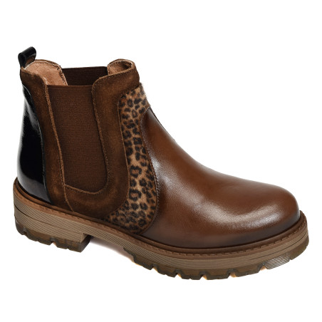 CV5051 Marron Léopard, Chelsea boots Rock & Rose