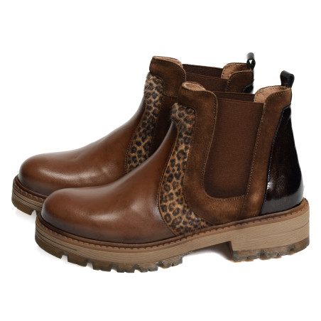 CV5051 Marron Léopard, Chelsea boots Rock & Rose