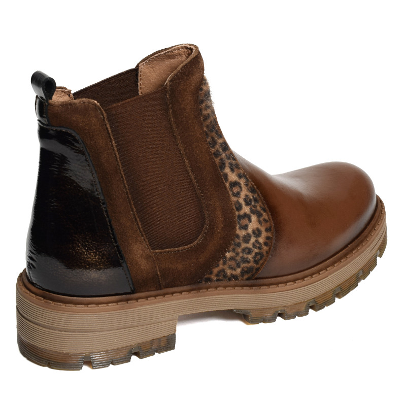 CV5051 Marron Léopard, Chelsea boots Rock & Rose