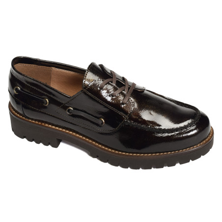 CV5617 Verni Marron, Derbies Rock & Rose