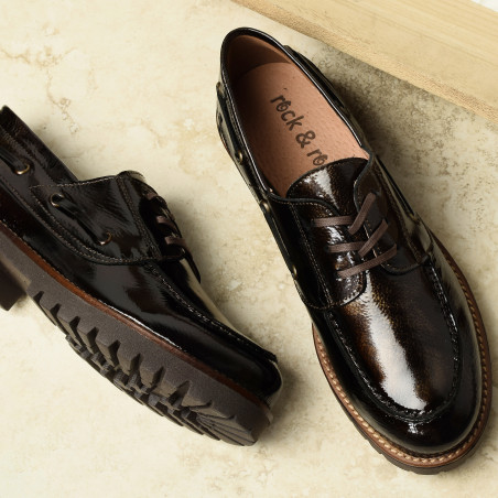 CV5617 Verni Marron, Derbies Rock & Rose