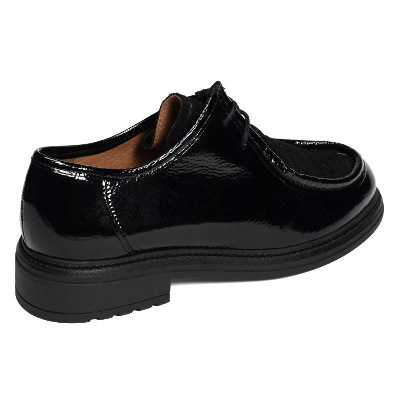 CV6407 Verni Noir, Richelieus Rock & Rose