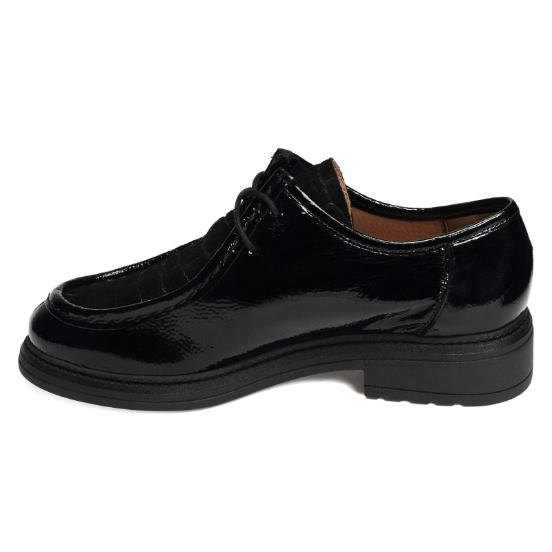 CV6407 Verni Noir, Richelieus Rock & Rose