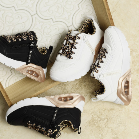 UNO LITE 2.0 LEOPARD STRIDE Blanc Léopard, Baskets running Skechers