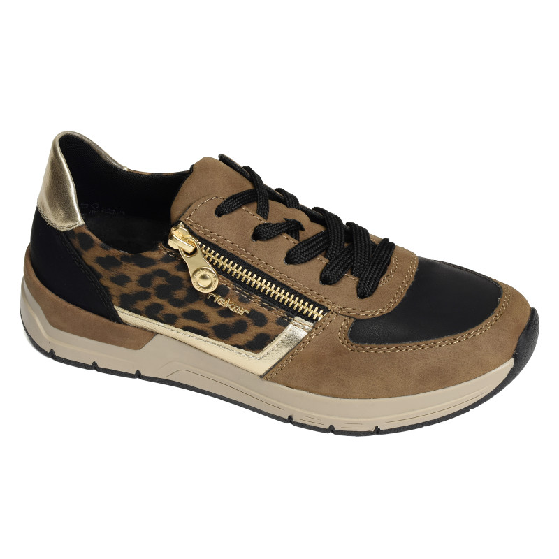 58902 Marron Léopard, Baskets running Rieker