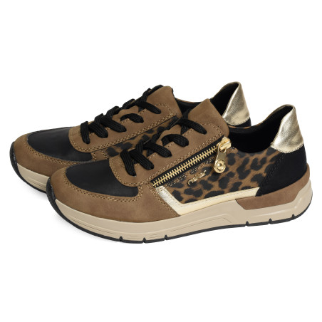 58902 Marron Léopard, Baskets running Rieker