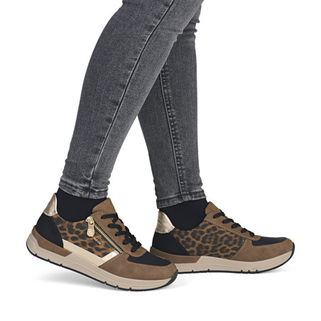58902 Marron Léopard, Baskets running Rieker