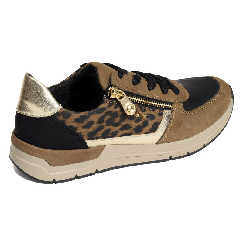 58902 Marron Léopard, Baskets running Rieker