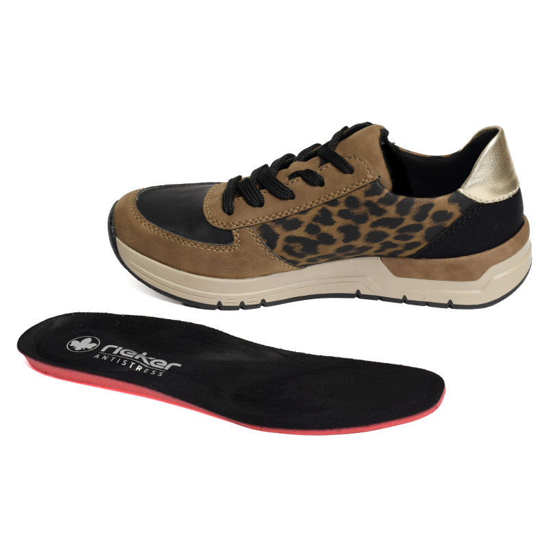 58902 Marron Léopard, Baskets running Rieker