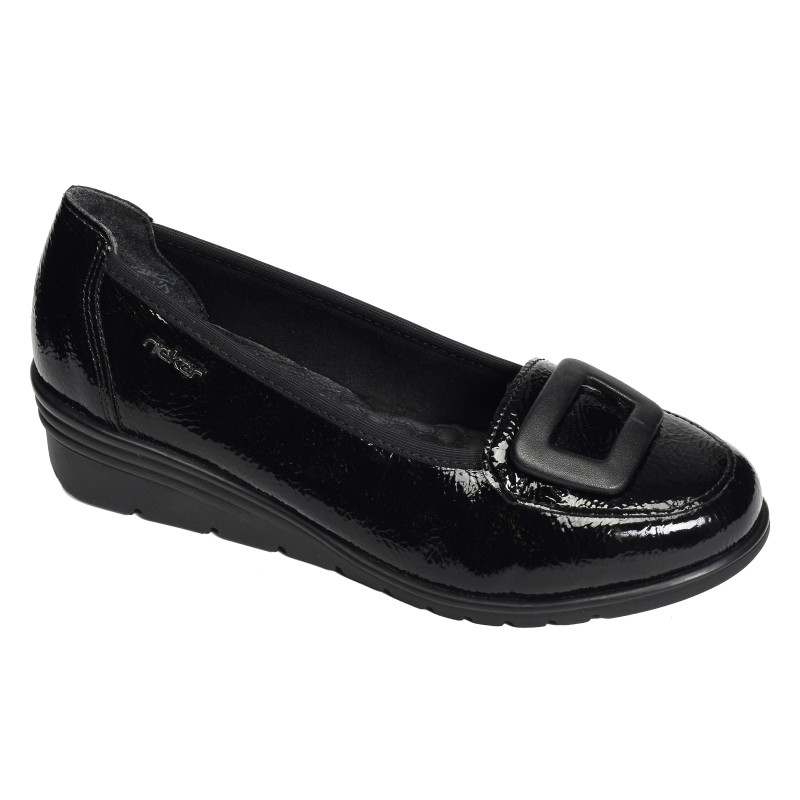 L5362 Verni Noir, Ballerines Rieker