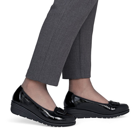 L5362 Verni Noir, Ballerines Rieker
