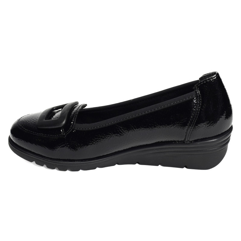 L5362 Verni Noir, Ballerines Rieker