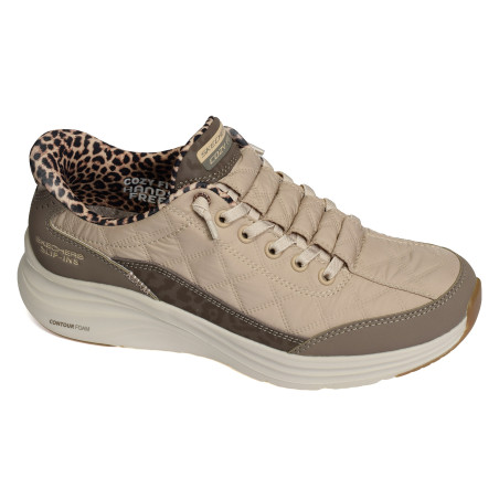 CONTOUR FOAM COZY FIT Marron Léopard, Slip-On Skechers