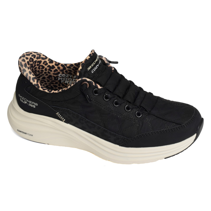 CONTOUR FOAM COZY FIT Noir Léopard, Slip-On Skechers