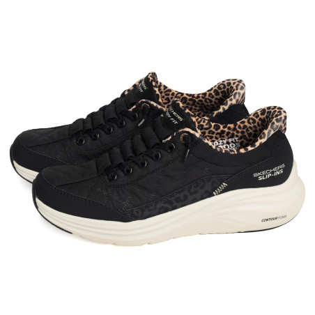 CONTOUR FOAM COZY FIT Noir Léopard, Slip-On Skechers