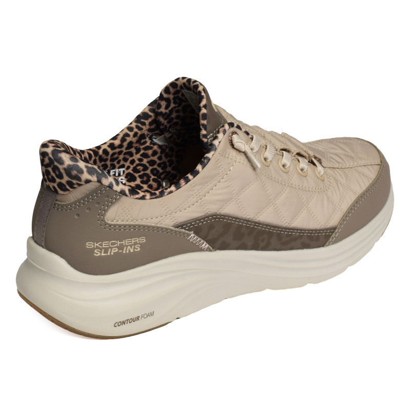 CONTOUR FOAM COZY FIT Marron Léopard, Slip-On Skechers