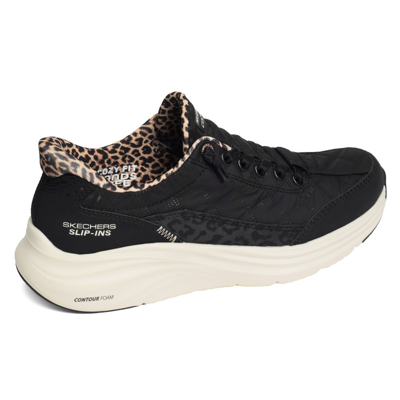 CONTOUR FOAM COZY FIT Noir Léopard, Slip-On Skechers