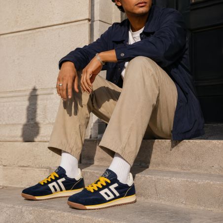  JOGGER SPONGY NYLON MEN Marine Blanc