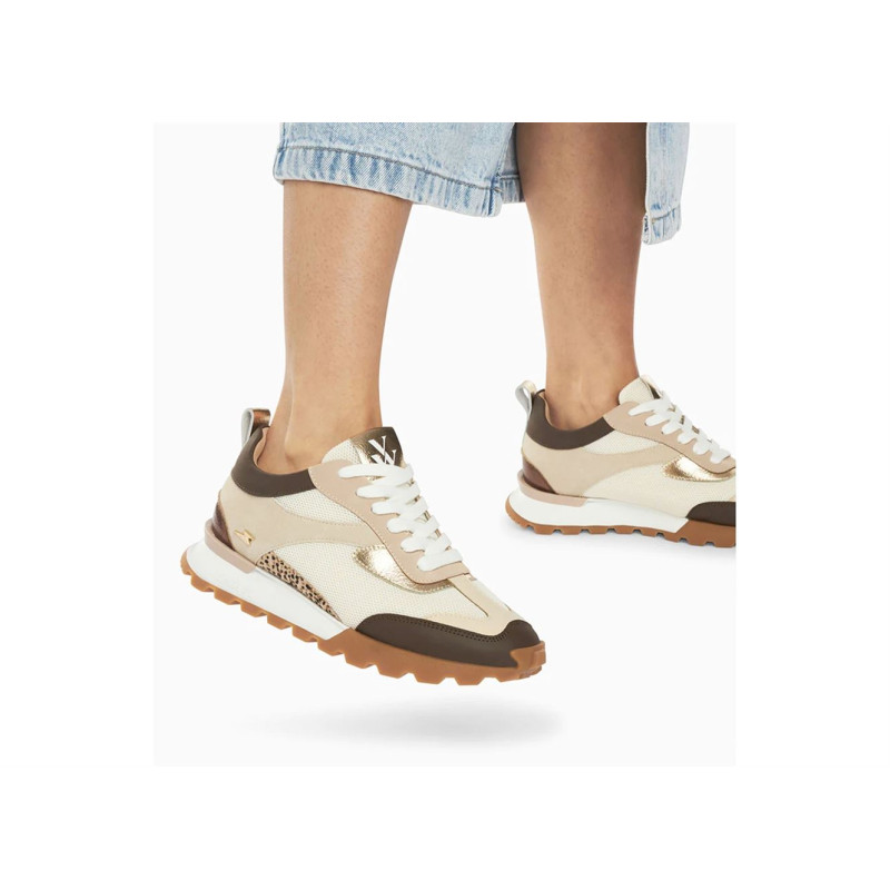 SAMANTHA Beige Marron, Baskets running Vanessa Wu