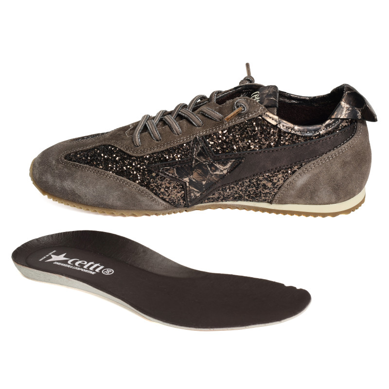 C1409 W Taupe Serpent, Baskets Mode Cetti