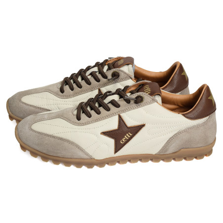 C1409 Blanc Taupe, Baskets Mode Cetti