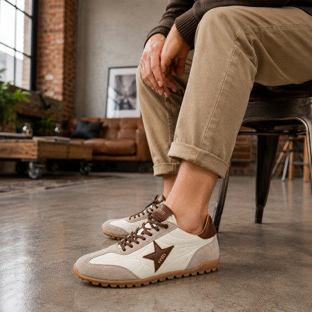 C1409 Blanc Taupe, Baskets Mode Cetti