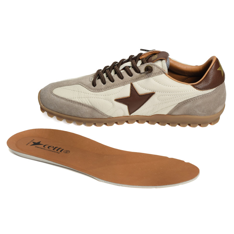 C1409 Blanc Taupe, Baskets Mode Cetti