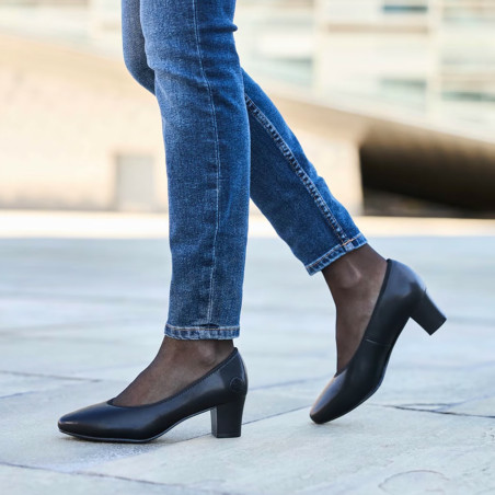 44650 Noir, Escarpins à bout arrondi Rieker