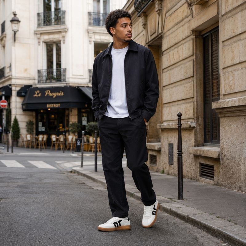  DOUBLE LEATHER Blanc Noir
