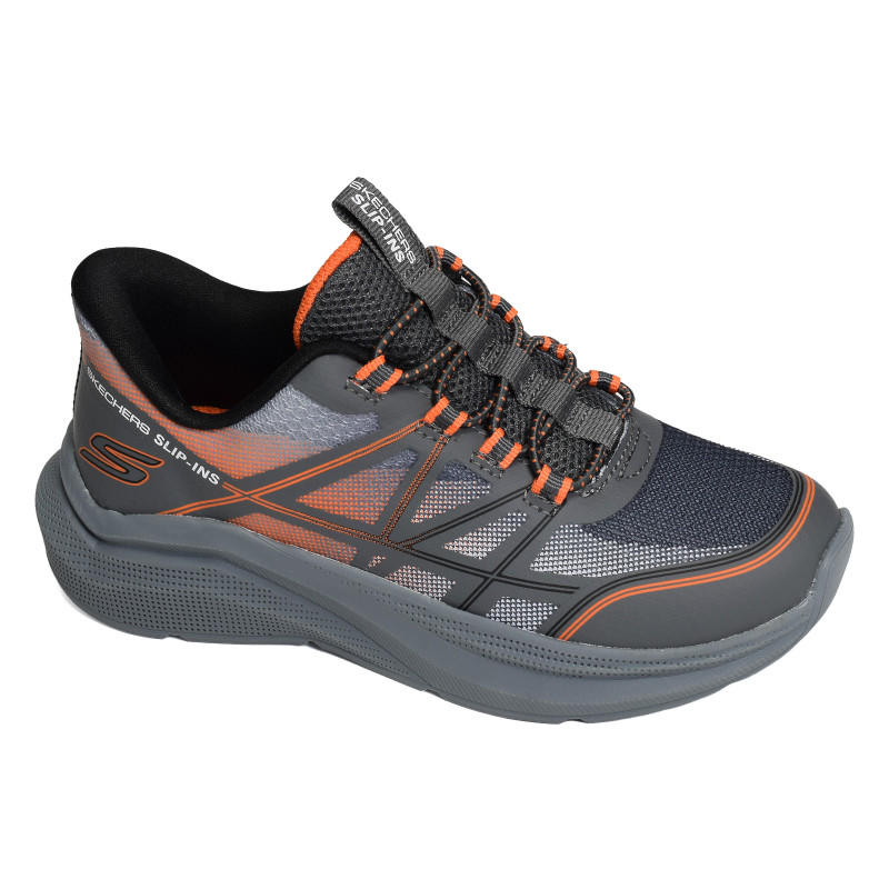 MICROSPEC VELOCITY GRID SHIFT Gris Orange, Baskets running Skechers