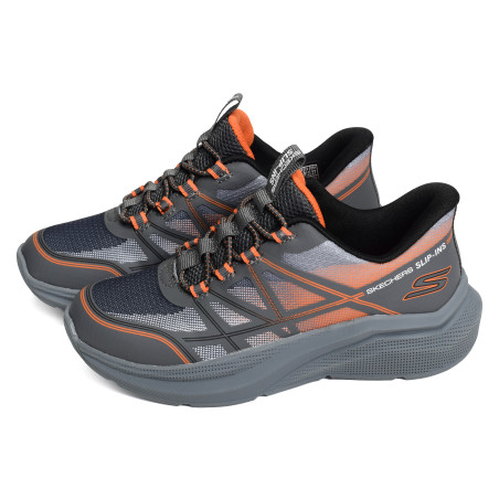 MICROSPEC VELOCITY GRID SHIFT Gris Orange, Baskets running Skechers