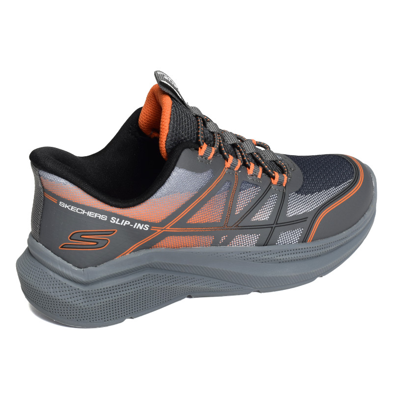 MICROSPEC VELOCITY GRID SHIFT Gris Orange, Baskets running Skechers