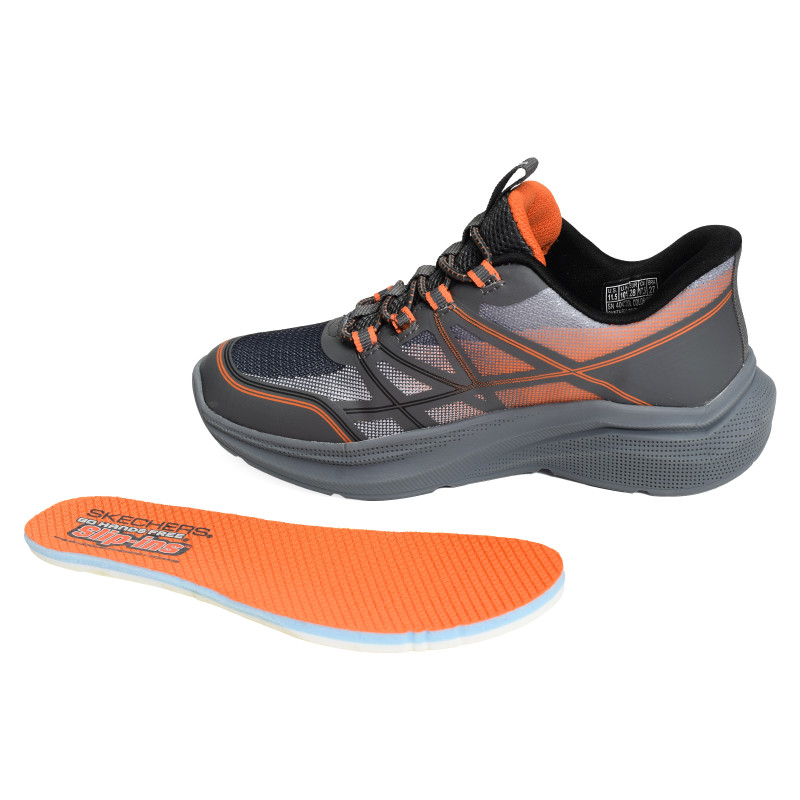 MICROSPEC VELOCITY GRID SHIFT Gris Orange, Baskets running Skechers